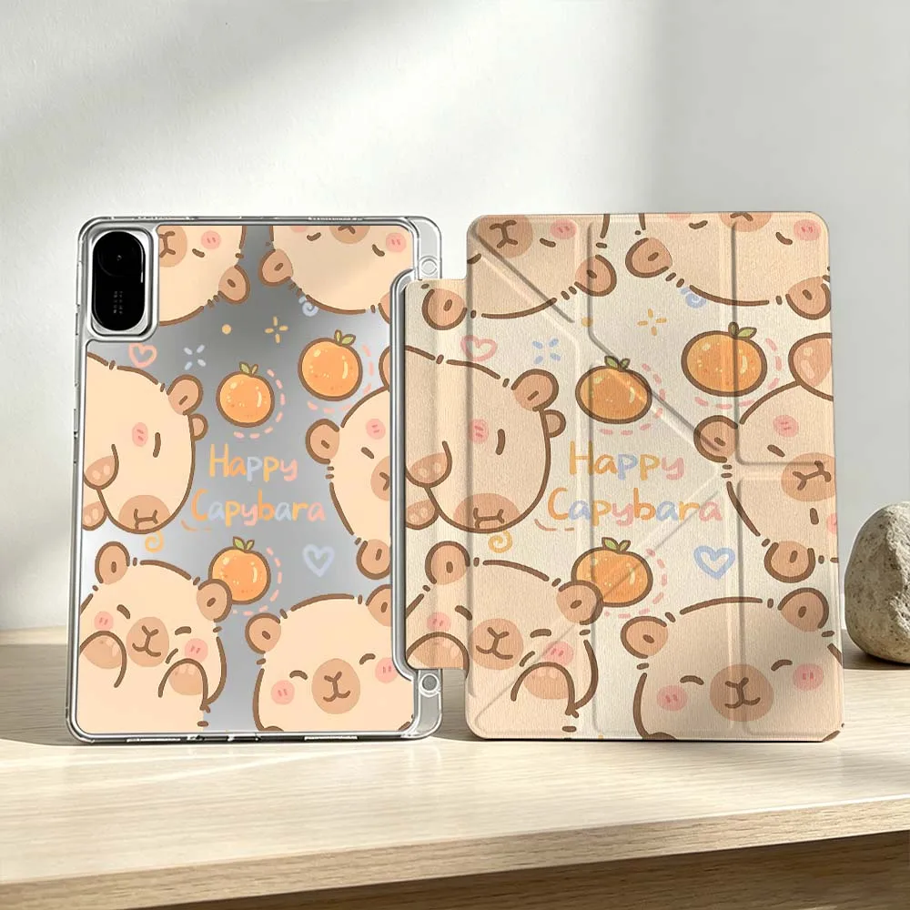 Capybara Pattern For Xiaomi Mi Pad 8 7 6 5 Pro Redmi Pad SE 2 Poco Pad Foldable 3Y Tablet Case Soft