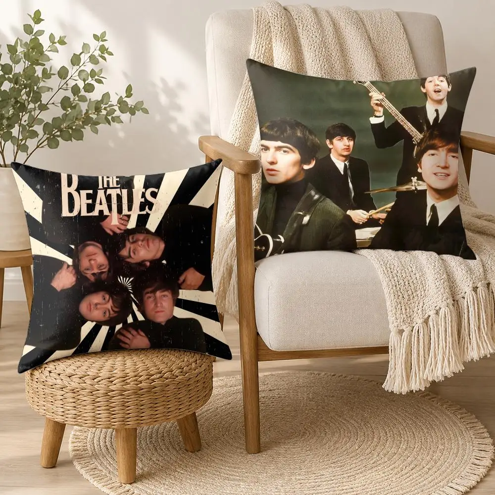 The B-Beatles Rock Band Cushion Cover Square Decorative Throw Pillow 40x40cm For Sofa Bedroom Living Room Home Decor