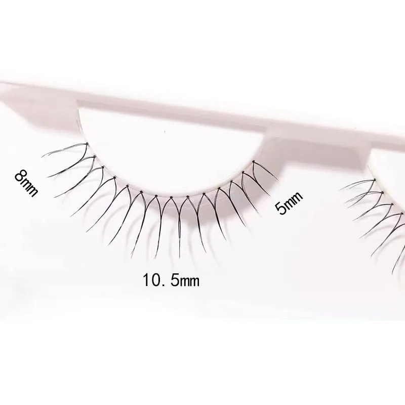 한국 스타일 소녀 속눈썹, 케이팝 만화 인조 속눈썹, 투명 스템, 자연스러운 U자형 속눈썹, 익스텐션 메이크업 도구, 3 쌍