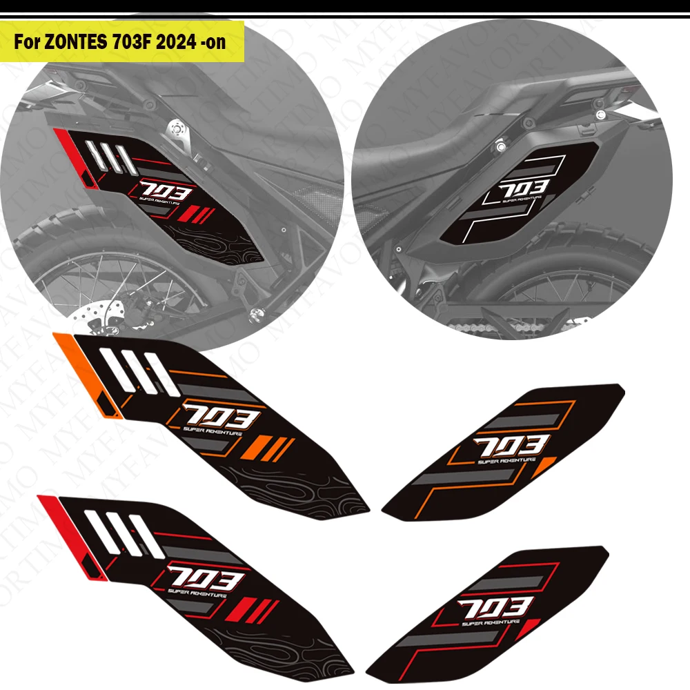 

For Zontes ZT703-F ZT-703F ZT 703F 703 F Adventure Bike Protector Tank Pad TankPad Cap Grips Gas Fuel Oil Kit Knee Sticker Decal