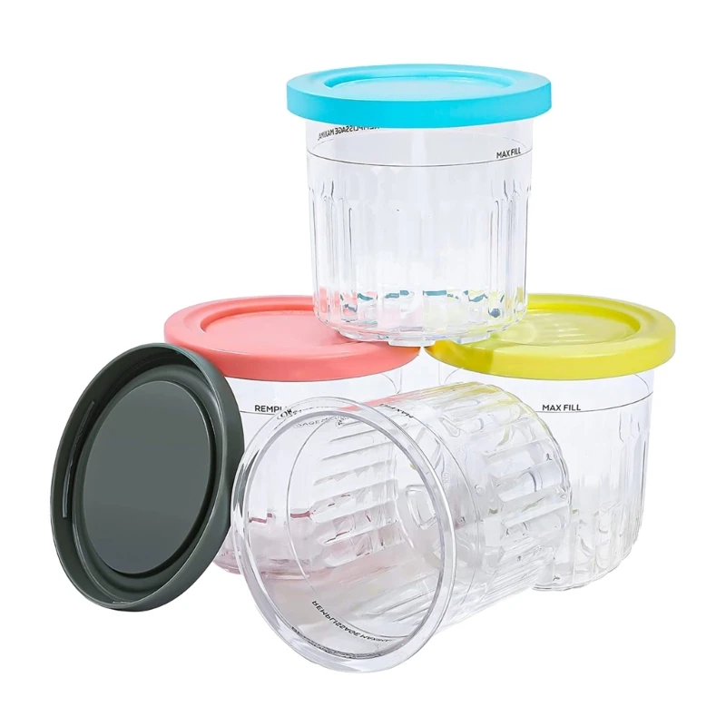 Ice Cream Pints Cup For NC301 NC299AMZ NC300 CN305A CN301CO Reusable Ice Yogurt Container Storage Jar With Sealing Lid