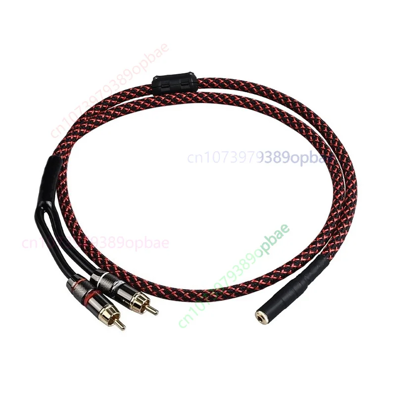 Hi-Fi Grade Oxygen Free Copper One-to-Two Audio Cable, 3.5mm Female to Dual RCA Male Cord For YY-JNM for Speaker Connection