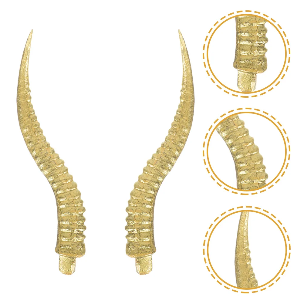 زوج واحد من عصابة رأس قرون الأغنام الاصطناعية DIY أغطية الرأس للحفلات التنكرية وإكسسوارات غطاء الرأس للهالوين قرون كوسبلاي