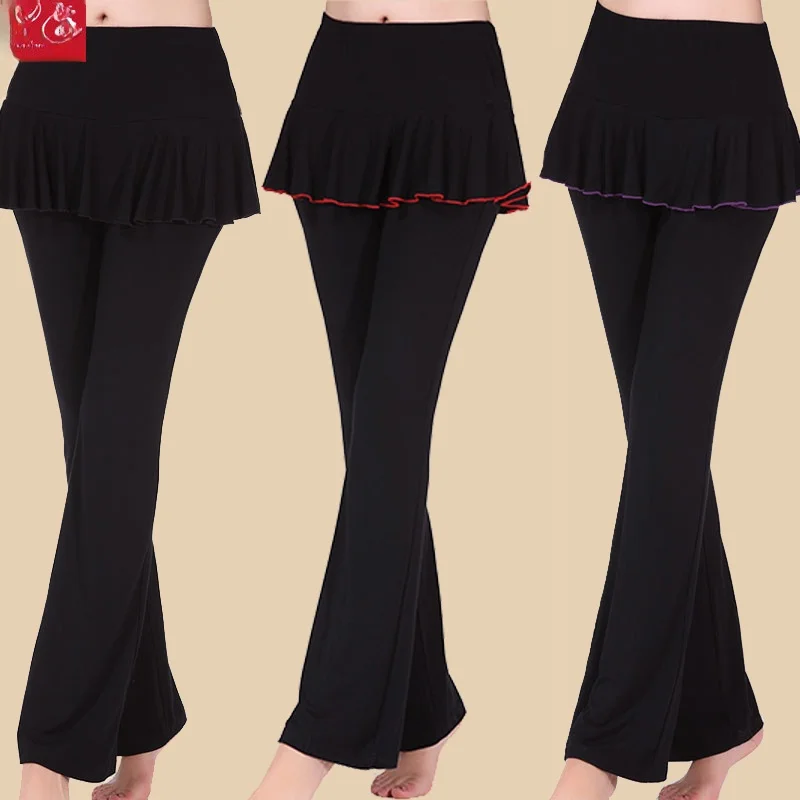 modal-high-waist-long-pants-skirt-for-women-square-dance-fitness-gymnastics-latin-dance-practice-high-waist-flared-pants-skirt