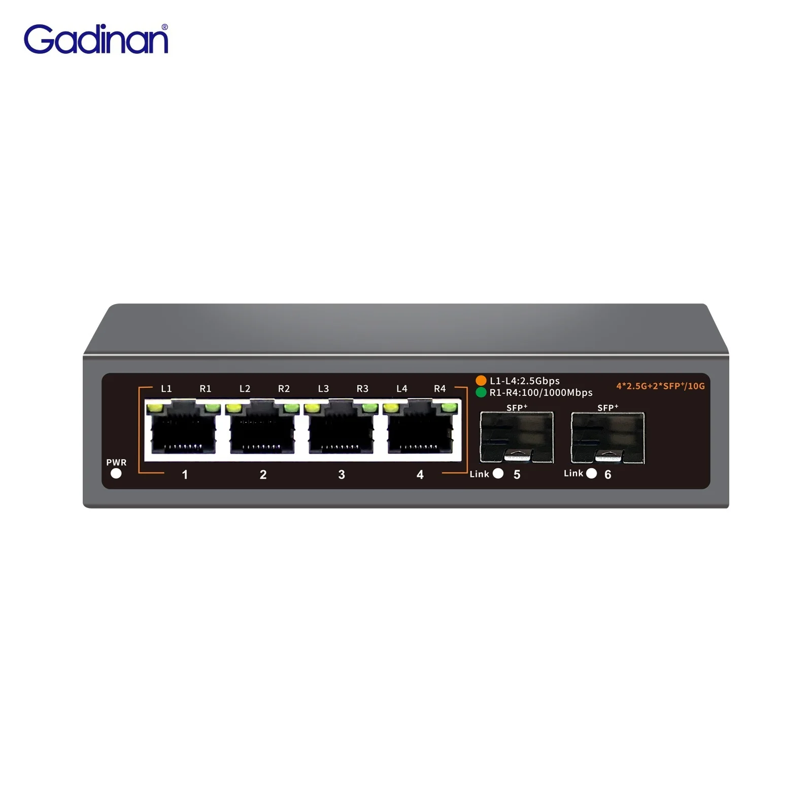 

Сетевой Ethernet-коммутатор Gadinan 4*2500 Мбит/с, 2,5 ГГц, 6 портов, автоматический MDI/MDIX, Plug and Play, 2*10G SFP, концентратор Uplink, разветвитель Интернета