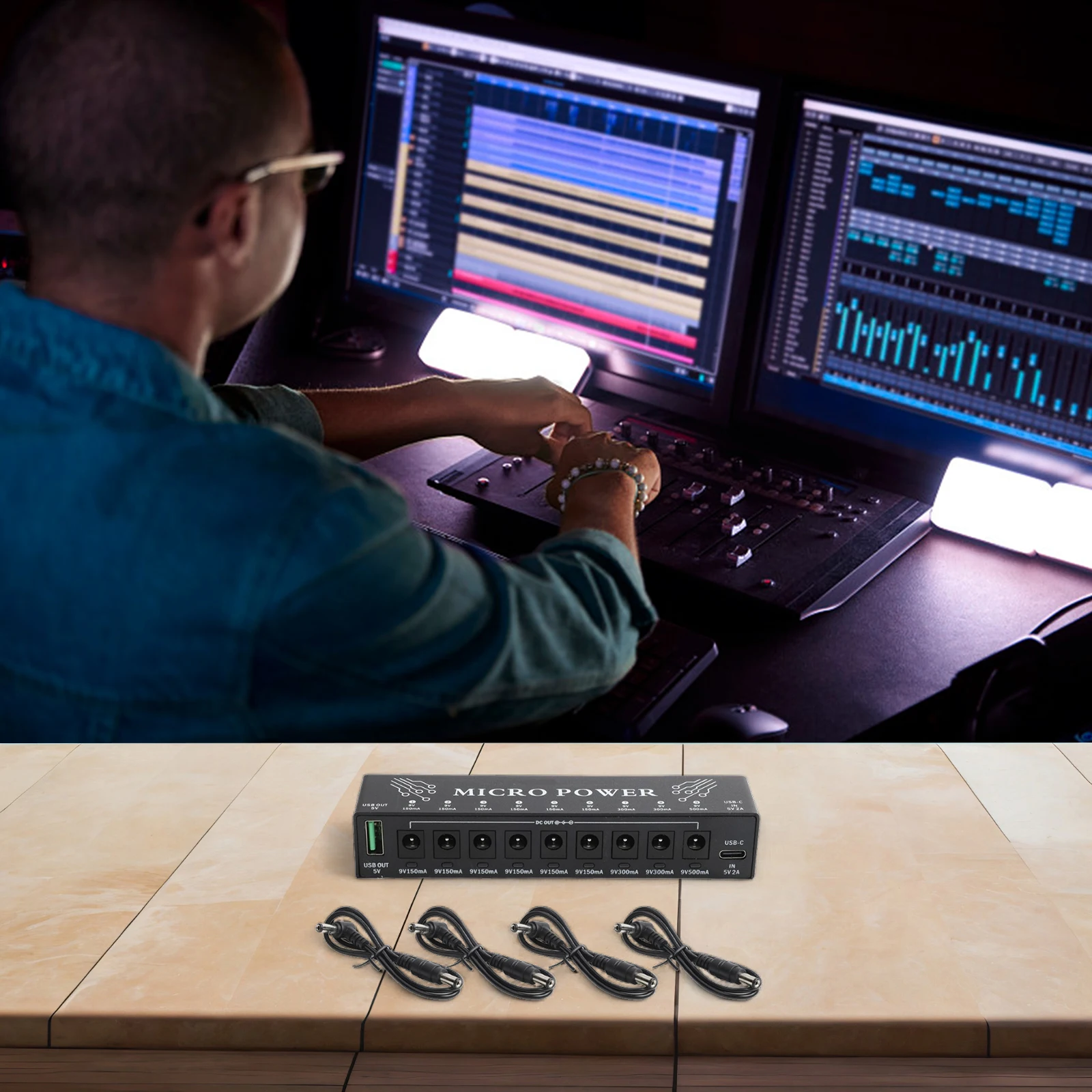 For Live Use 15.2*8.4*5.4cm 9-Way Power Supply Guitar Supply Compact Design Easy Transport Enhanced Safety For