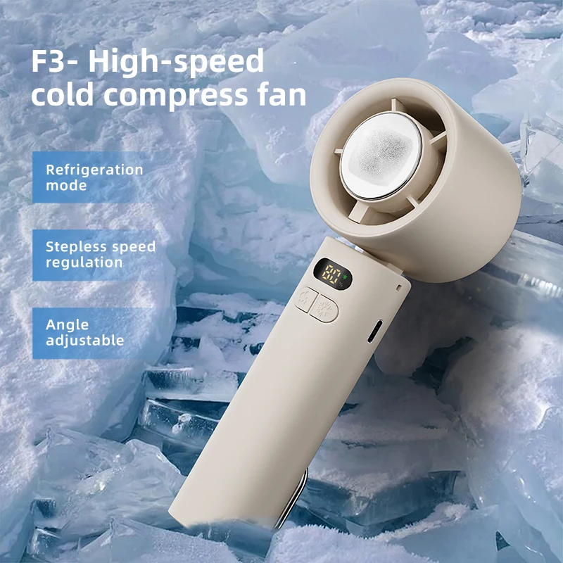 2025 New Portable Air Cooling Fan 3000mAh 100 Wind Speeds Adjustable Outdoor Foldable Student Handheld Fan