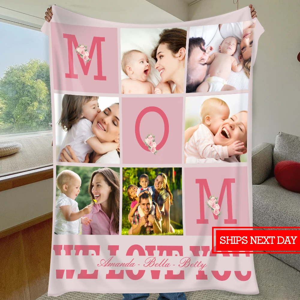 

Одеяло Best Mom Ever, Одеяло по индивидуальному заказу, подарок маме на день рождения, персонализированный подарок на день матери.