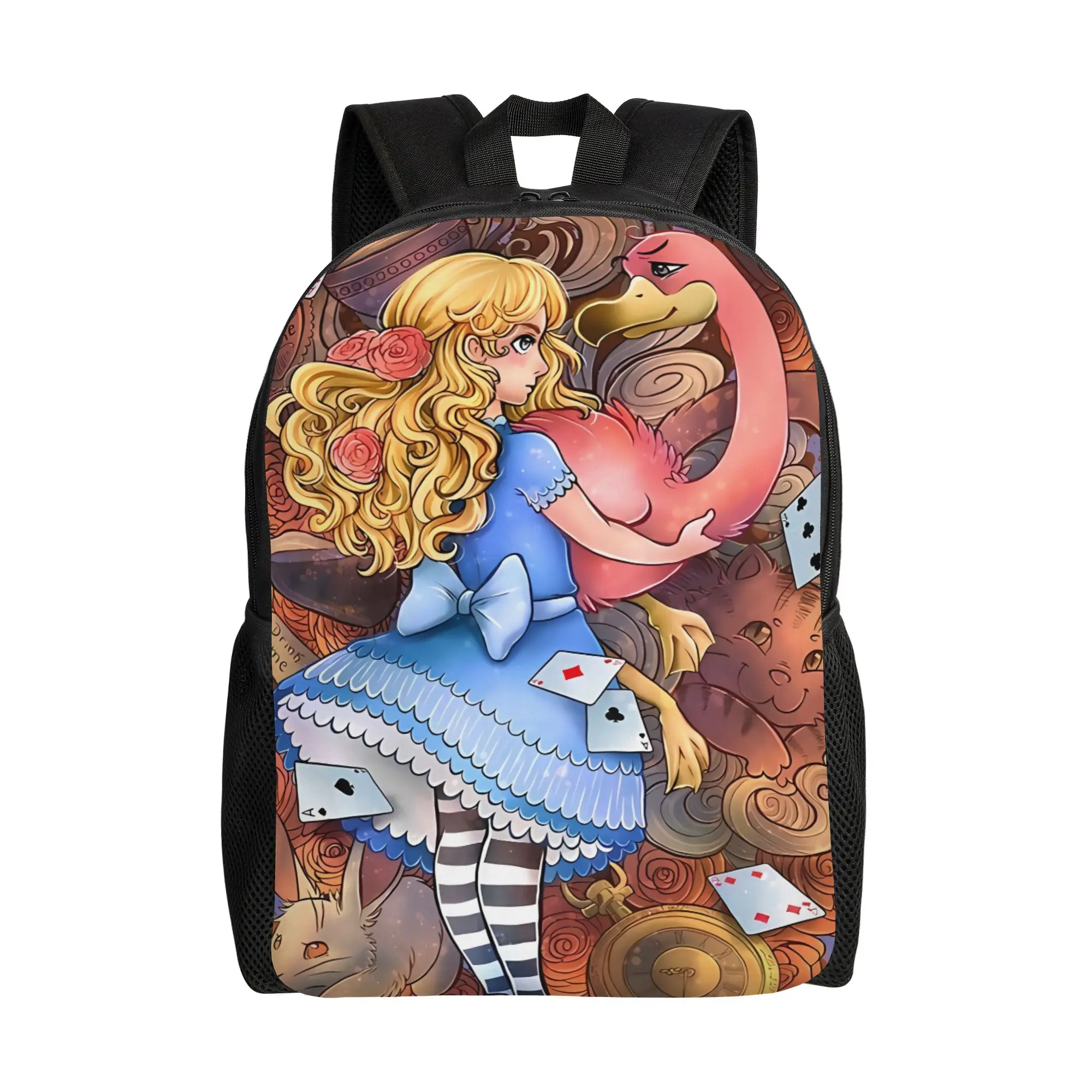 

Alice in Wonderland Backpack Back to school season Flamingo Fashion Backpack