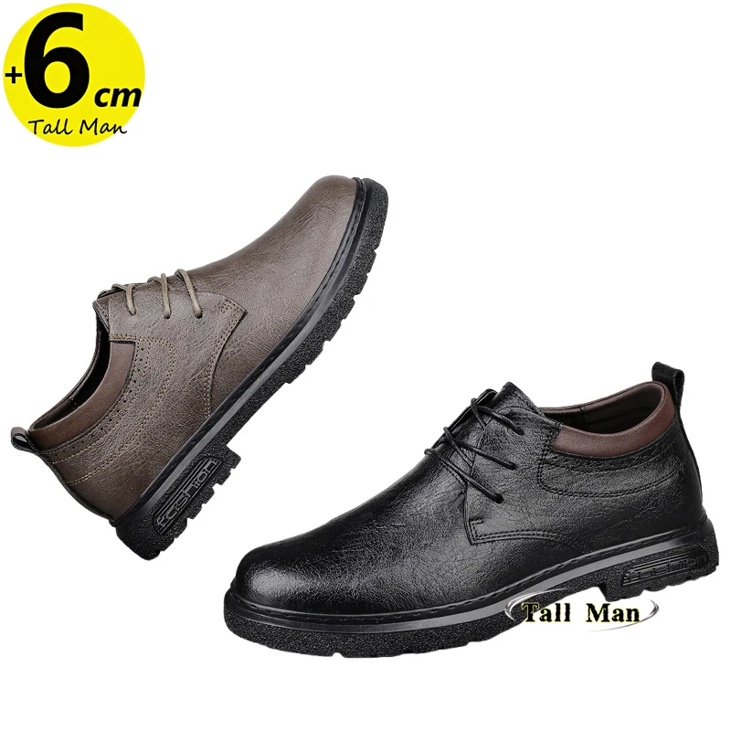 

Business Men Oxford Leather Elevator Shoes Lift Sole Man Height Increase Insole 6CM Office Daily Life British