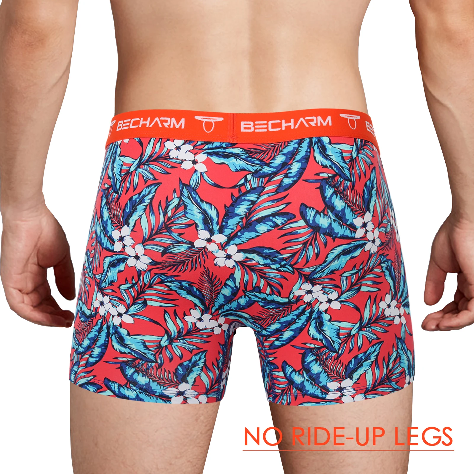 Mens Print Underwear Short Leg Boxer Briefs Boy Breathable Comfortable No Ride Up Trunks 5 Pack Man