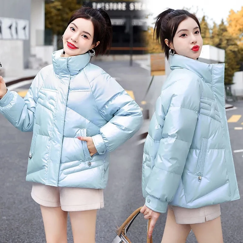 

Schoolgirl Stand Collar Down Cotton Jacket Nice New Women Winter Coat Jacket Warm Down Cotton Parkas Ladies Fashion Short Coat