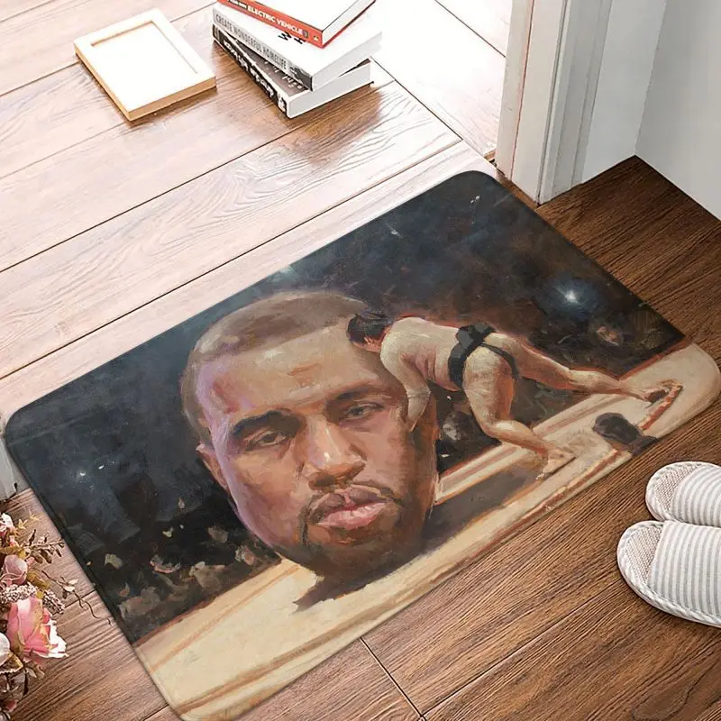 Custom Funny Kanye West Sumo Meme Doormat Non-Slip Entrance Bathroom Kitchen Door Floor Mat Toilet Carpet Rug