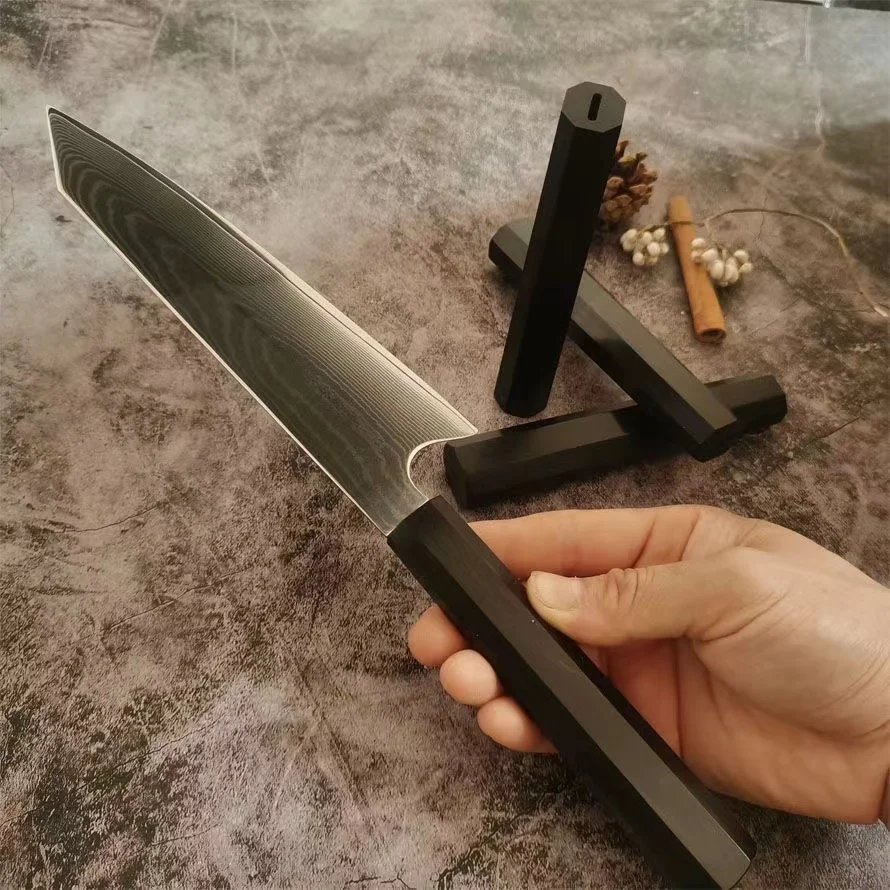 African Blackwood Octagonal Handle Kitchen Chef Knives Japanese Reflux Handle Fish Raw Knife Handle High Quality
