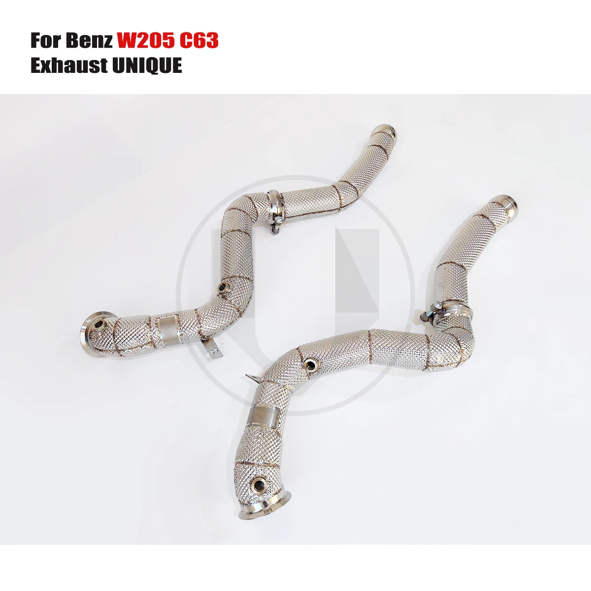 

UNIQUE suitable for Benz w205 c63 4.0T SS304 without cat sports with heat shield metal catalytic exhaust Downpipe