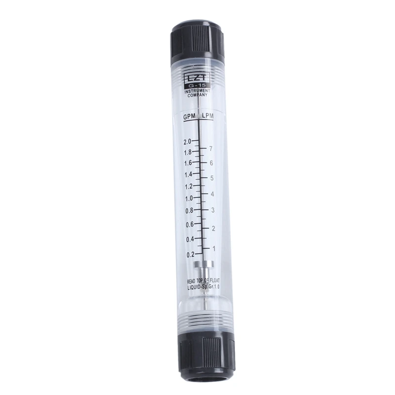 2X 1/2 Inch Female Thread 0.2-2.0 Gpm 1-7 Lpm Water Liquid Inline Flowmeter Rotameter Lzt