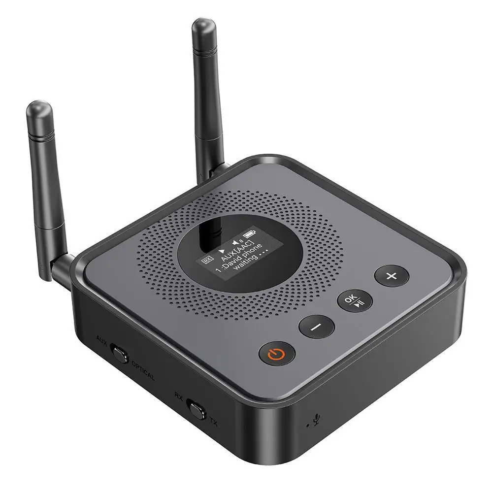 

Tebe OLCD Bluetooth 6.0/5.2 Audio Receiver Transmitter AAC LL/AD/HD 3.5mm Aux Optical Wireless Stereo o Music U Disk Player