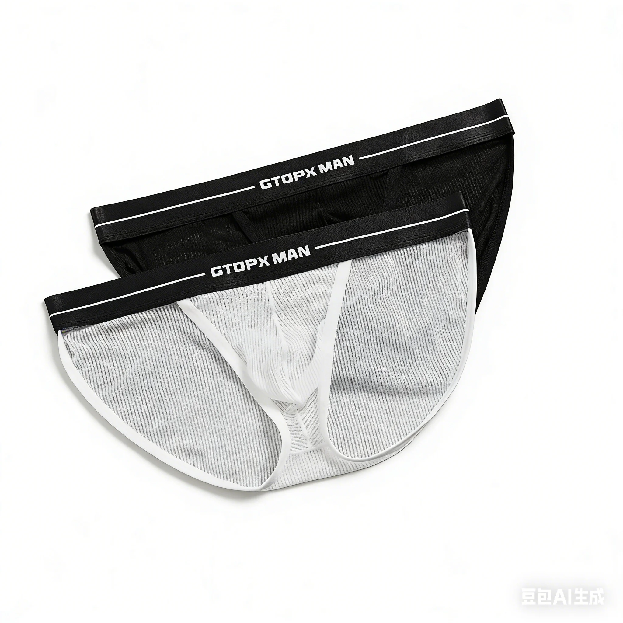 

Men's Bulge Briefs Striped Ice Silk Sheer Mesh See-Through Gay Erotic Low-Rise U-Convex Pouch Knickers Sexy Underwear Daily Wear