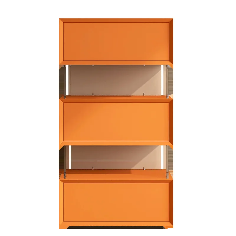 Three-bucket cabinet, simple and modern, solid wood chest of drawers