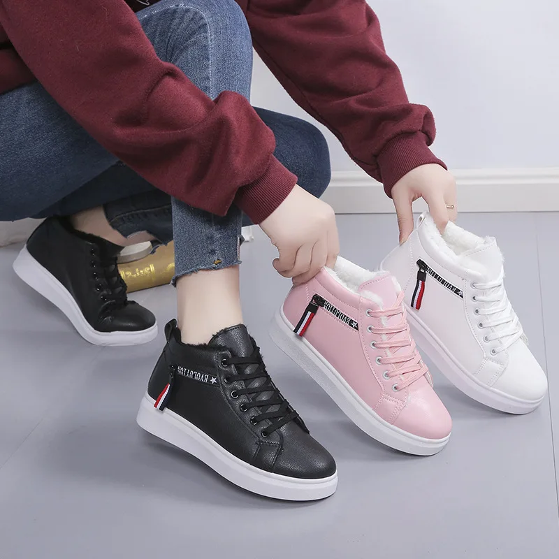 Winter Women Ankle Boots 2024 New Warm Plush Winter Woman Sneakers Casual Lace Up Ladies Platform Boots Women Short Snow Boots