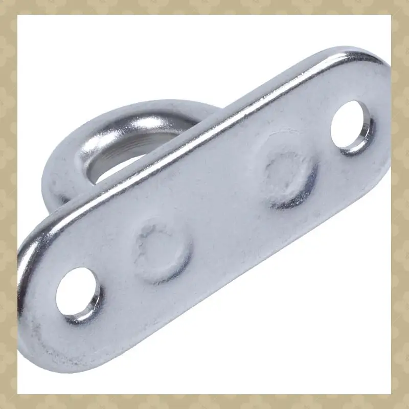 

AB45 40Pcs 5Mm 304 Stainless Steel Oblong Pad Eye Plate Staple Ring Hook