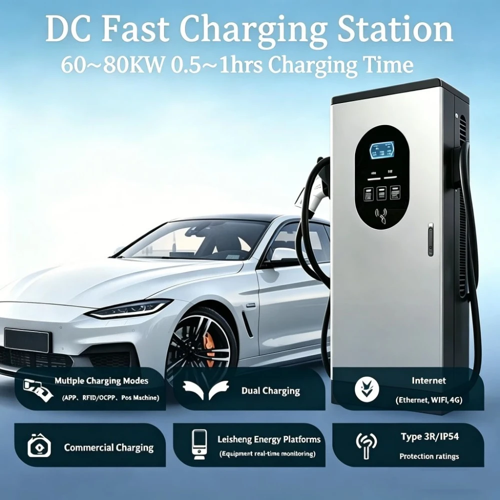 Factory Custom 22kw 60kw 120kw DC Fast Charging Battery Interface Ev Electric Car Charger Station IP54 Rated Floor-standing