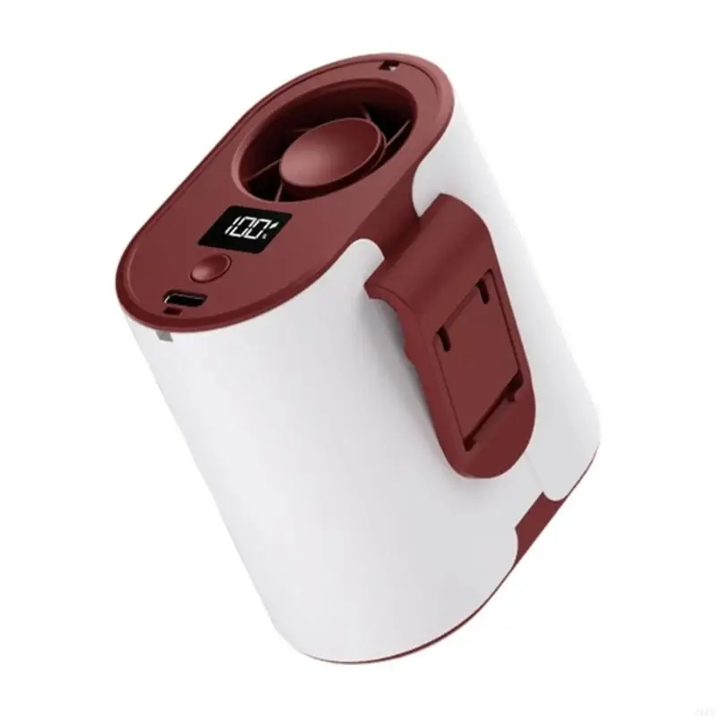 J6PE Portable Waist Clip Fan 100 Speed Wearable Belt Waist Clip Fan With Digital Display Rechargeable For Sports Outdoor Working