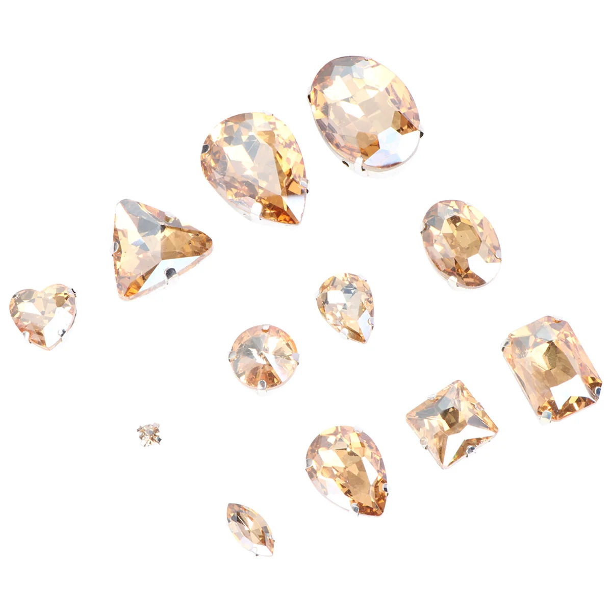 

50Pcs Crystal Claw Glass Rhinestones High Drop Sew on Claw Rhinestones Teardrop Silver Flat Base for Garment Shoes