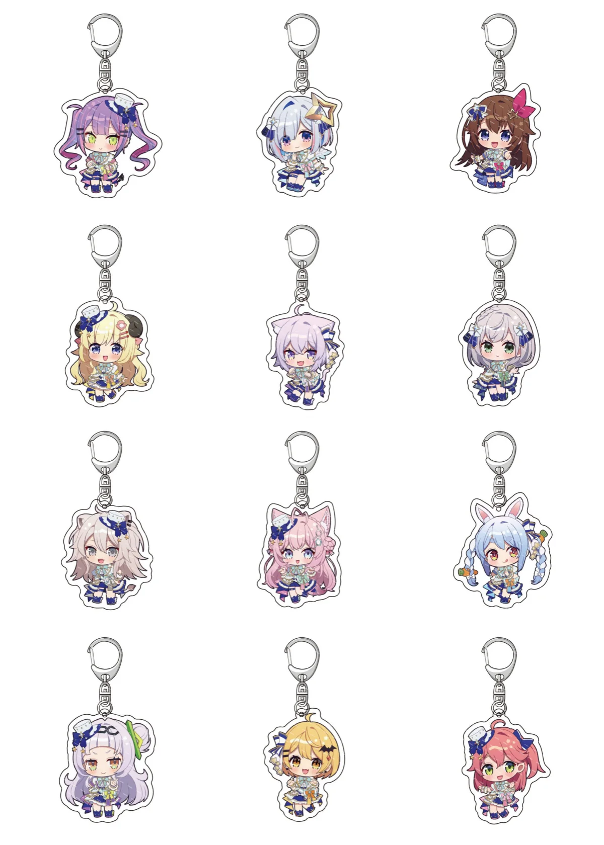 Hot  Anime Holo Acrylic Usada Pekora Rushia Hosimati Cartoon Pendant Keychain  For Fans Friend Gift