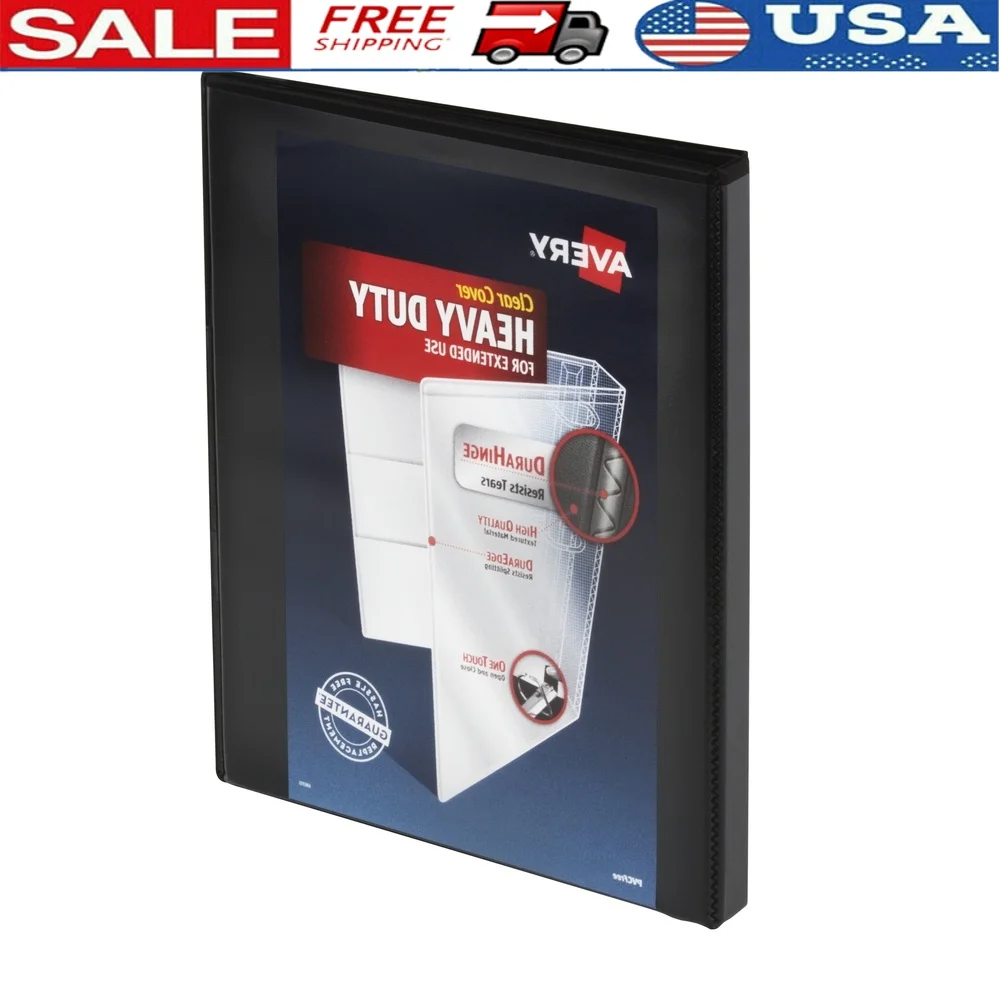 

Heavy Duty View Binder 0.5 Inch One Touch Slant Rings 135 Sheet Capacity Black Binder DuraHinge DuraEdge Four Pockets School