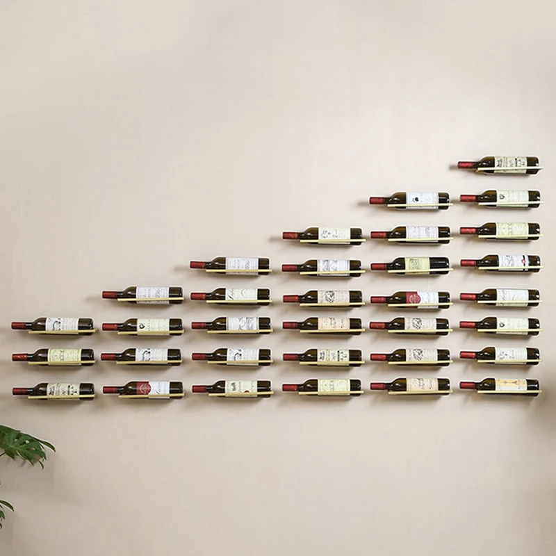 HOT! Wall-Mounted Bar Wine Rack Holder Accessories Wine Cellar Beer Champagne Storage Display Iron Metal Support Shelf Stand