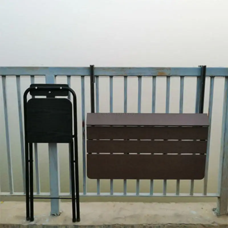 Foldable Home Balcony Railing Bar Outdoor Lift Computer Table Dining Table Coffee Table Anti-Corrosion and Easy to Clean