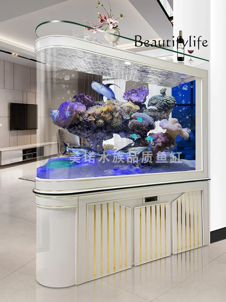 Bullet fish tank living room type household glass screen smart aquarium