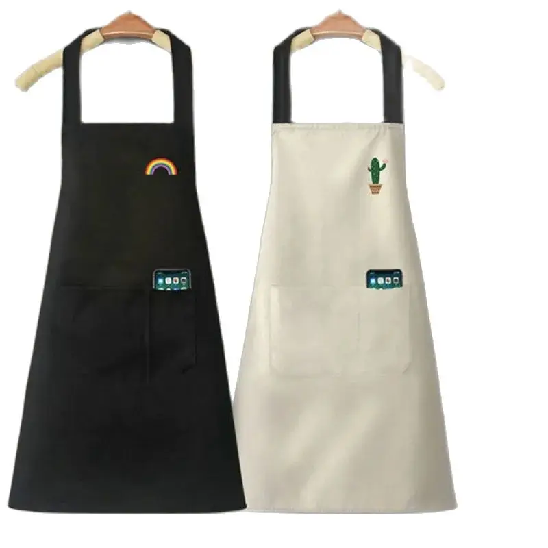 

Canvas Kitchen Waterproof Aprons For Chef Work Apron Grill Restaurant Bar Shop Cafes Painting Bib Nails Studios Cleaning Uniform