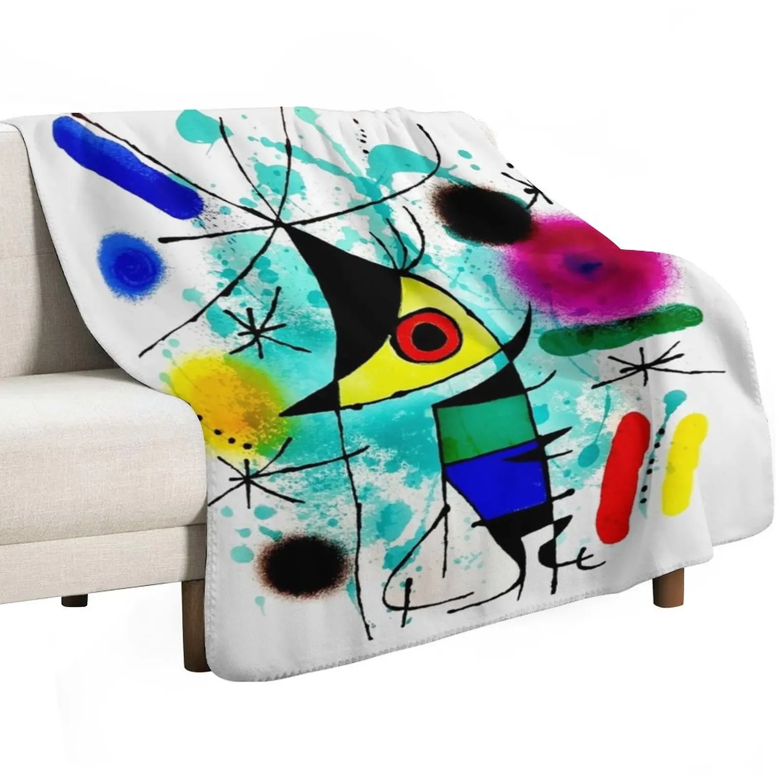 Joan Mir?3 Abstract Surrealism - 'The Singing Fish' Throw Blanket Summer Beddings Polar Beach wednesday For Baby Blankets