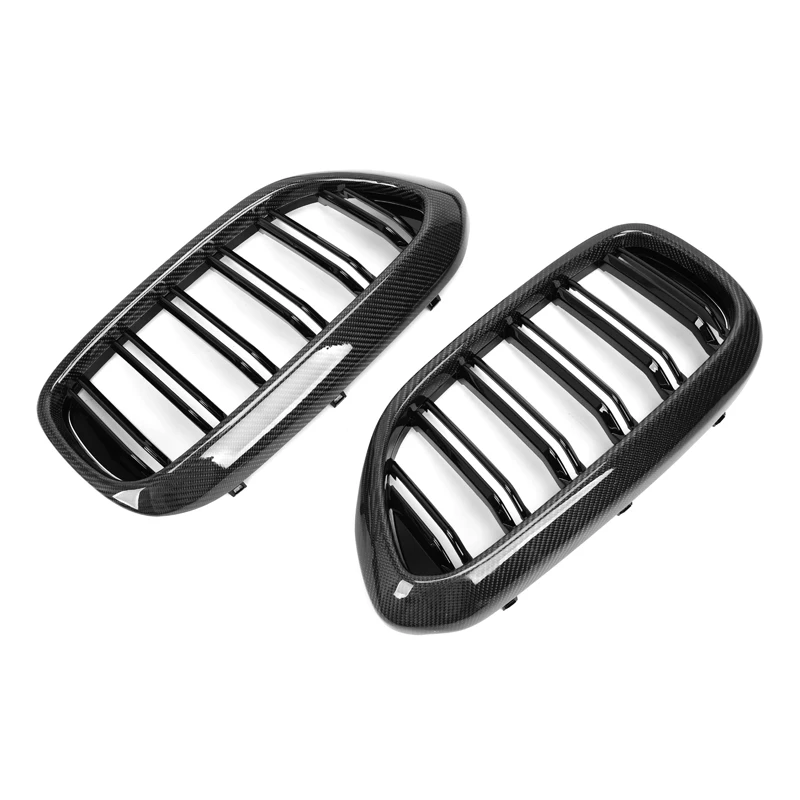 

Car M Style Front Bumper Grille for BW 5 Series G30 F90 M5 2018 2019 2020 Double Line Grille Gloss Black Center Grill