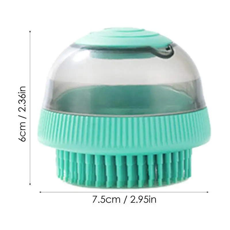 Dog Shower Brush Silicone Brush In Spaceship Shape Grooming Tool With Large Opening Filling Hole For Dogs Puppy Cats Kitten