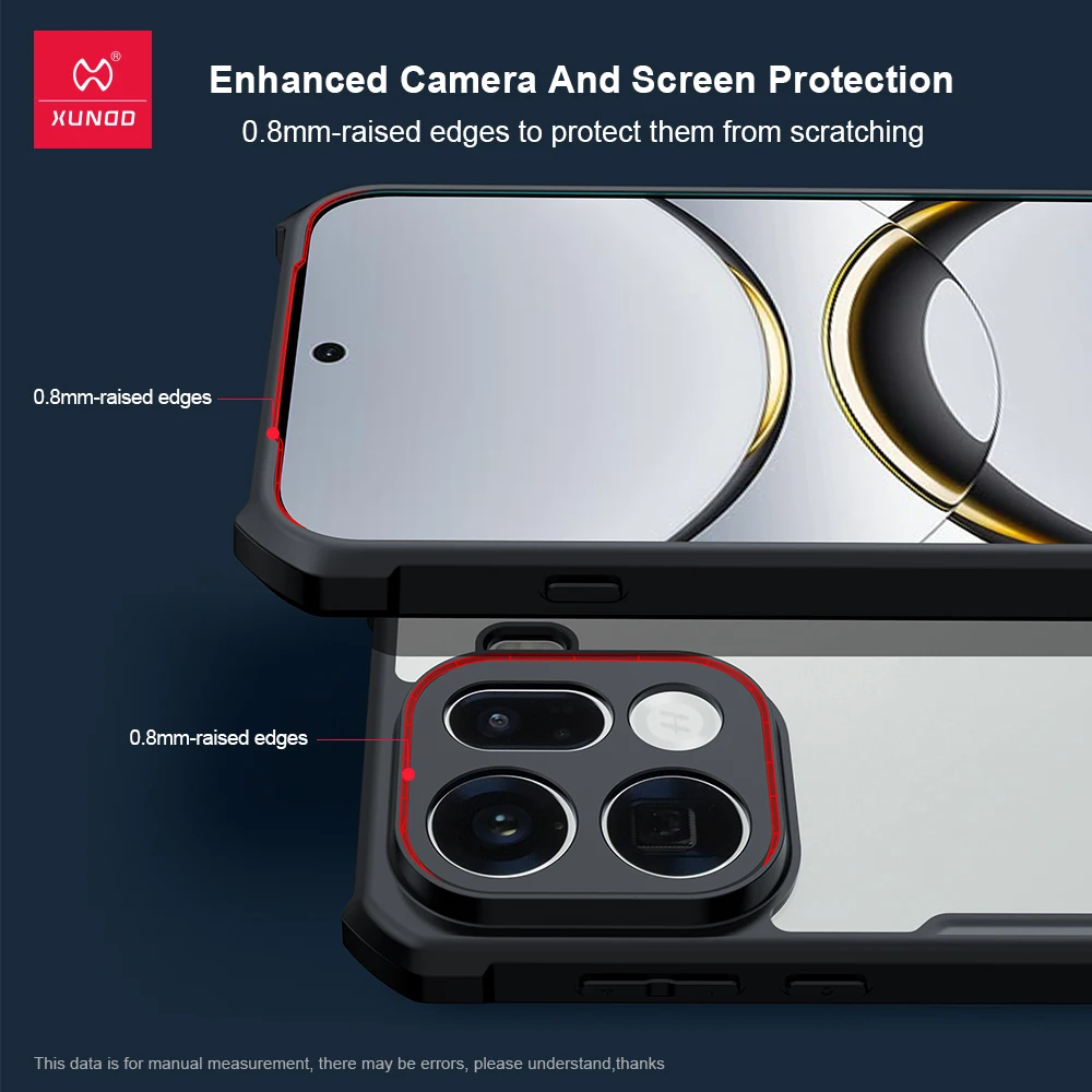 Xundd Etui na Oppo Find X9 Find X9 Pro, Odporne na wstrząsy z poduszkami powietrznymi, Przezroczysta tylna obudowa z paskami na Find X9 Pro Fundas — zdjęcie produktu 4