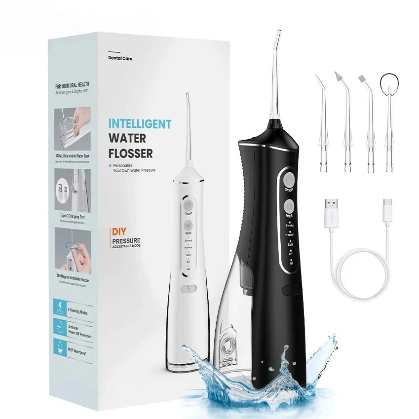 Oral Irrigator Tooth Scaler 4-speed Adjustment Water Flosser Portable Dental Water Jet IPX7 Waterproof  DIY Pressure Cleaner New