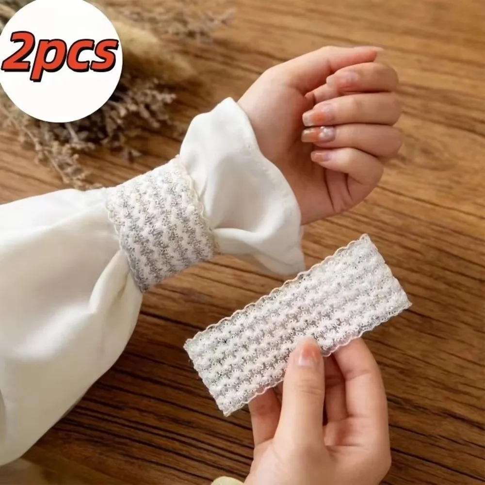 Soft Lace Decorative Sleeve Cuff Sew-Free Elastic Stretchable Adjustable Arm Band Removable Sleeve Band