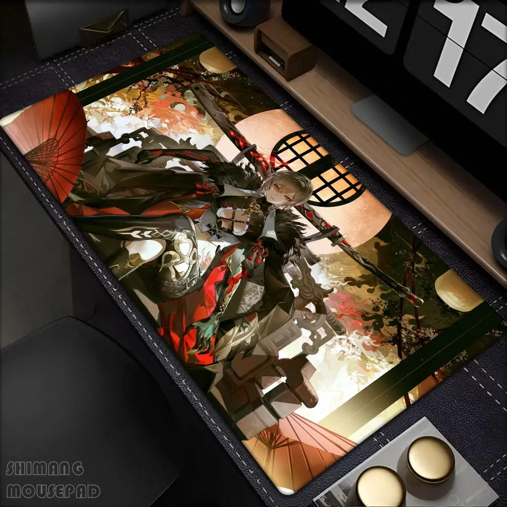 XXL Gaming Punishing Gray Raven Large Mouse Pad 90x40cm Anime Gaming Long Desk Mat Non-Slip Rubber Base for PC Laptop Gamer