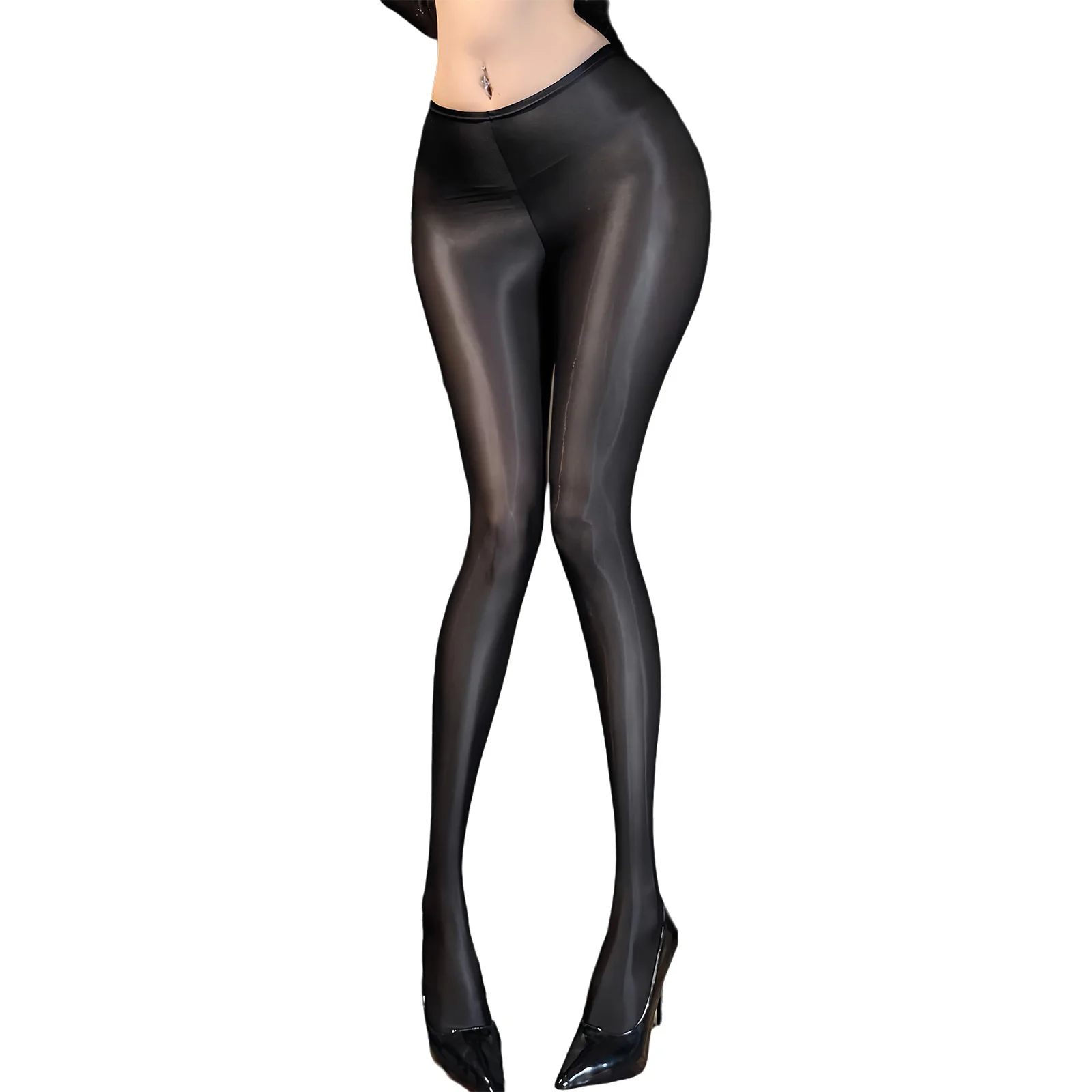 

Женские прозрачные блестящие колготки с высокой талией, эластичные, сетчатые, для ночных клубов и вечеринок