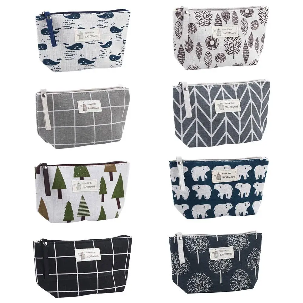 Cosmetic Bags Portable Canvas Animal Pattern Wash Pouch Multi-function Item Storage Bags