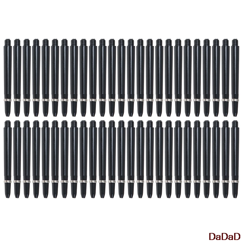 50pcs/Lot 48mm Nylon Dart Shafts Standard 2BA Screw Thread Plastic Darts Rod Stem+Dart Flight Holder Protection Ring Accessories