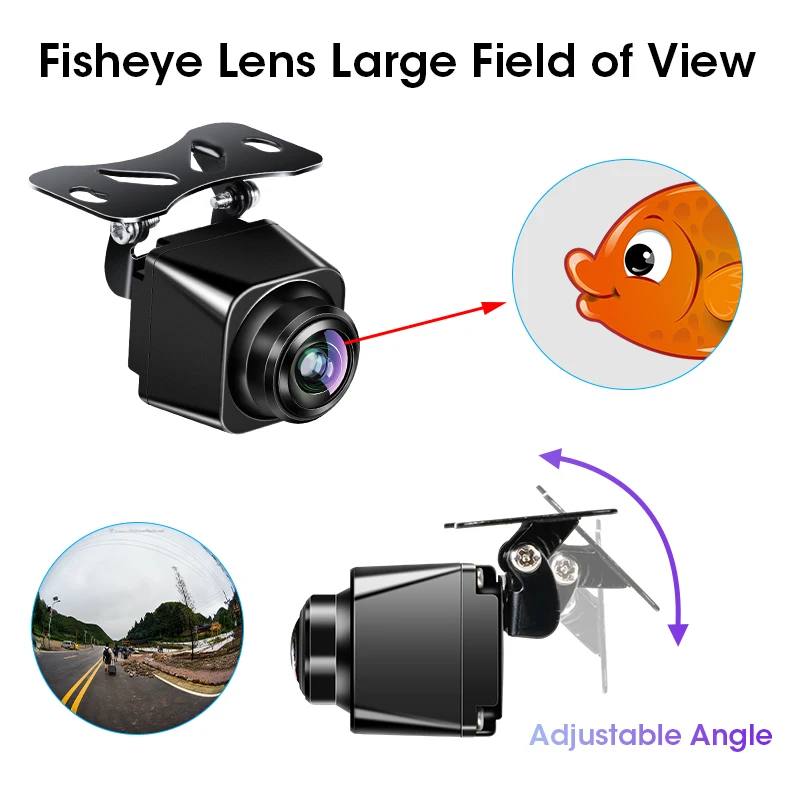 Develuck 1080P AHD 170° Reverse Camera Fisheye Lens Car Vehicle HD Starlight Night Vision HD Universal Rear View 1920*1080P