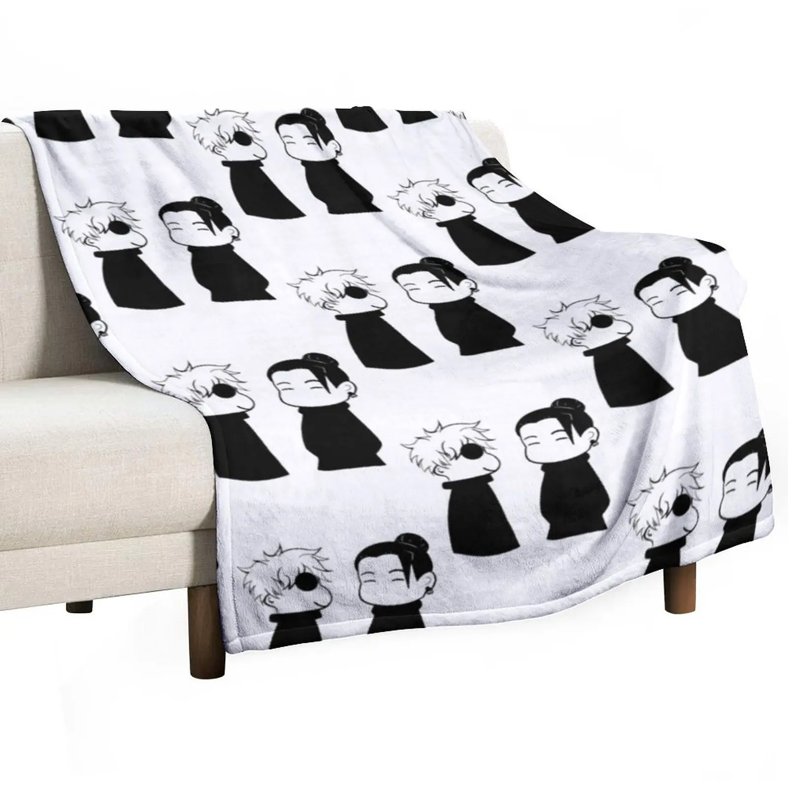 

low quality geto suguru and gojo satoru Throw Blanket Furrys Flannel Fabric Summer Summer Beddings Blankets