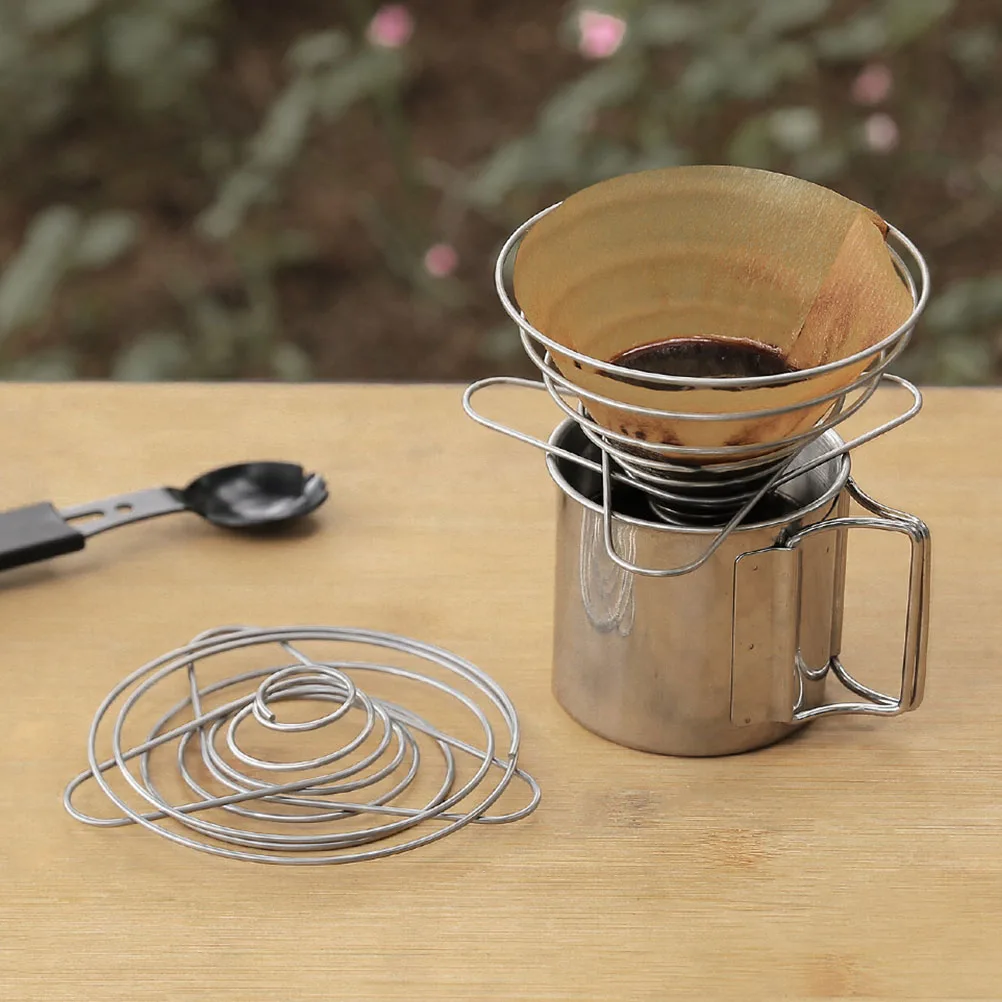 

Collapsible Dripper Filter Reusable Stainless Steel Foldable Coffee Filter Holder Compact Size Lightweight Camping Travel