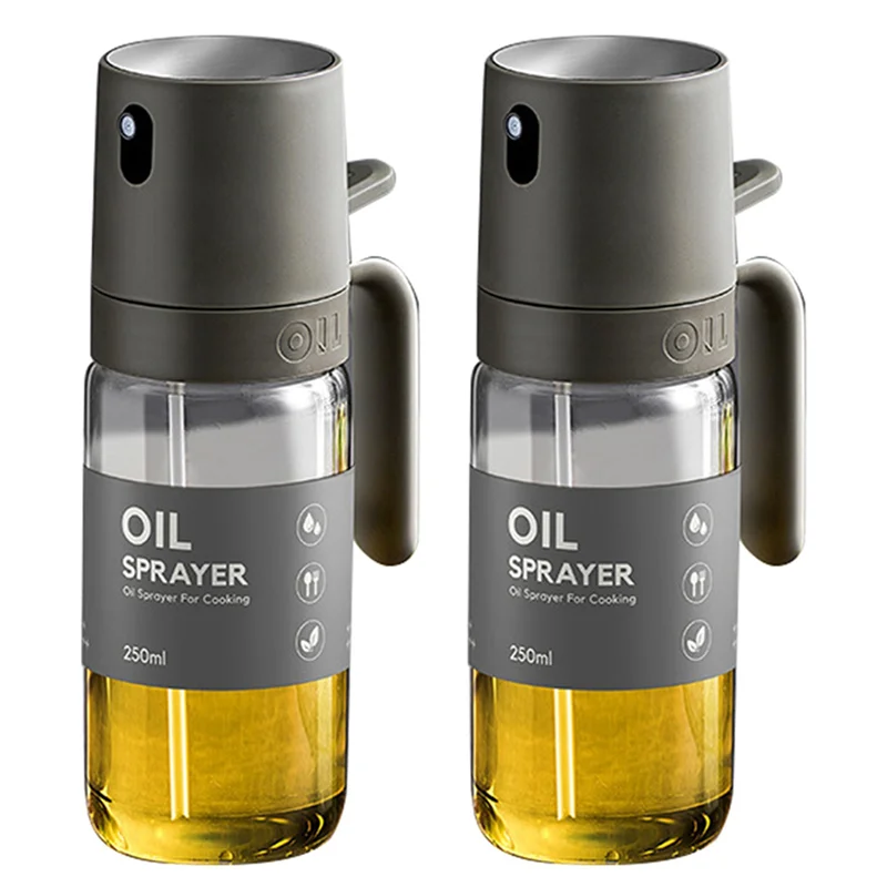 

【CLEARANCE】2X 250ML Edible Oil Versatile Refillable Sprays Bottles Rust-Proof Olive Oil Mister For Air Fryer Grilling Baking B
