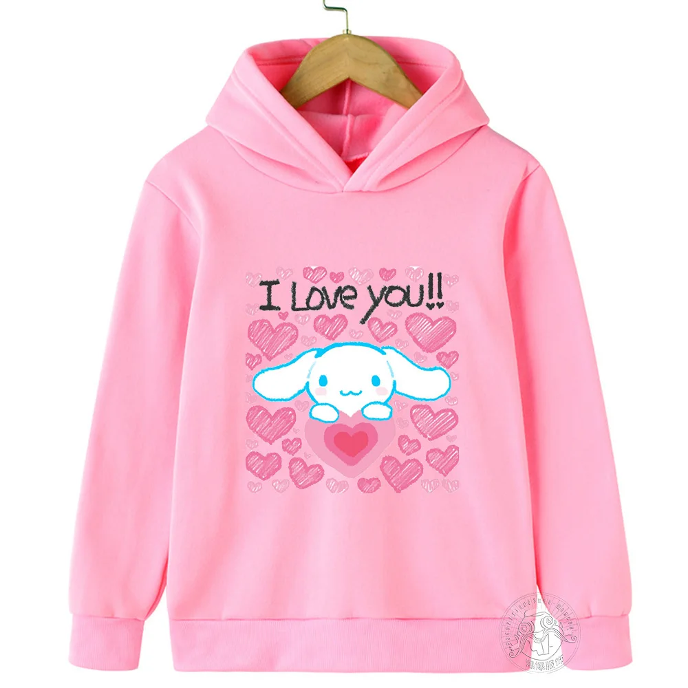 Kawaii Sanrio Black Beauty My Melodic Cinnamon Roll Hoodie Kids Clothing Boys Girls Cartoon Sweatshirt tops