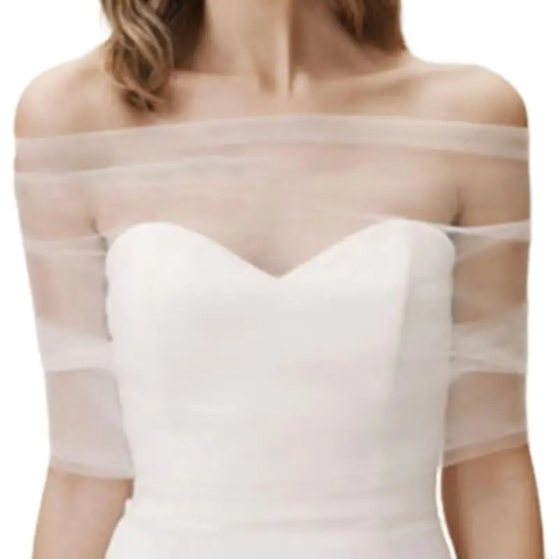 2026 New Lightweight Bridal Shoulder Wrap Shawl for Beach Garden Ceremonies White